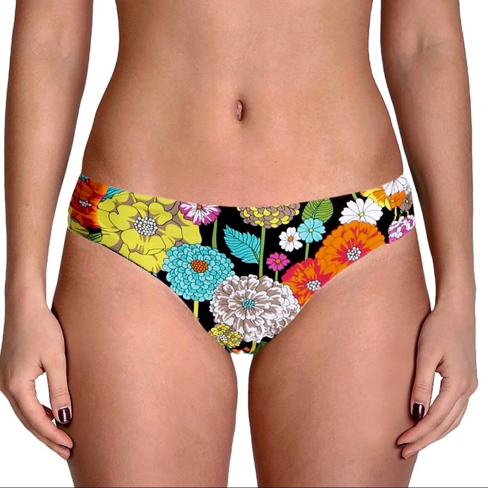 Trina Turk Santiago Floral Shirred Swim Bottom